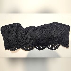 Victoria’s Secret Black Lace Bandeau Bra Strapless Medium